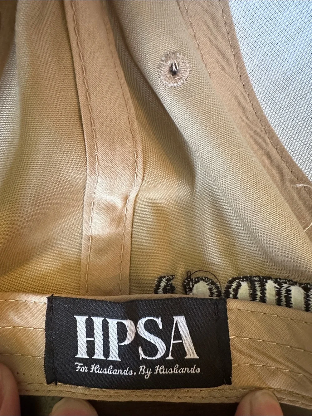 Husband PSA Two-Tone She's The Boss Cap in Tan and Black